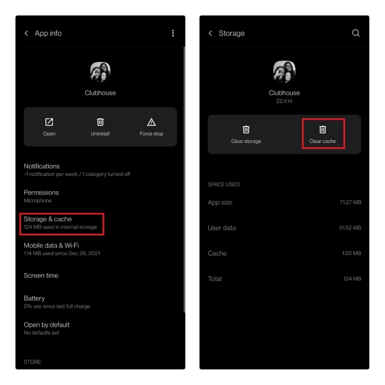 క్లబ్హౌస్ కాష్ని క్లియర్ చేయండి